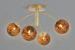 Habitat Hayle Tortoise Shell 4 Light Ceiling Light - Brass -Cooking and dining Shop 5792571 R Z005A