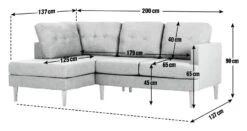 Habitat Joshua Left Hand Corner Chaise Sofa - Charcoal -Cooking and dining Shop 6089647 R Z020A