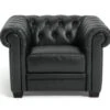 Habitat Chesterfield Leather Armchair - Black