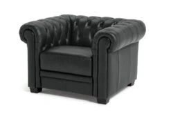 Habitat Chesterfield Leather Armchair - Black -Cooking and dining Shop 6250988 R Z002A