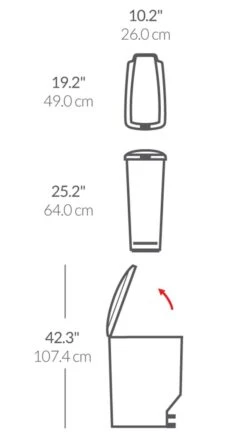 Simplehuman 40 Litre Plastic Slim Pedal Bin - Grey -Cooking and dining Shop 7277070 R Z020A