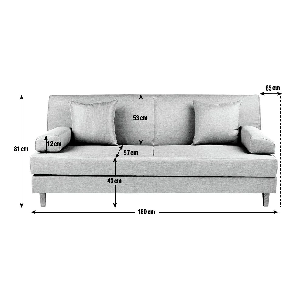 Habitat Chase Fabric Clic Clac Sofa Bed - Light Grey 3 Habitat Chase Fabric Clic Clac Sofa Bed - Light Grey - Image 3