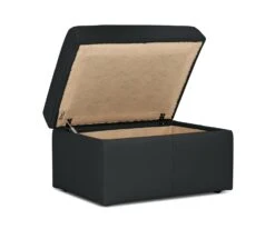 Habitat Gabe Leather Storage Footstool - Black -Cooking and dining Shop 8062284 R Z003A