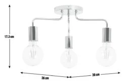 Habitat Rayner Steel 3 Light LED Flush Ceiling Light -Chrome -Cooking and dining Shop 8113621 R Z017A
