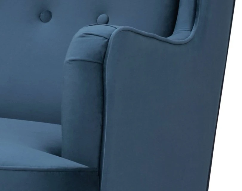Habitat Callie Velvet Wingback Chair - Petrol Blue 4 Habitat Callie Velvet Wingback Chair - Petrol Blue - Image 4