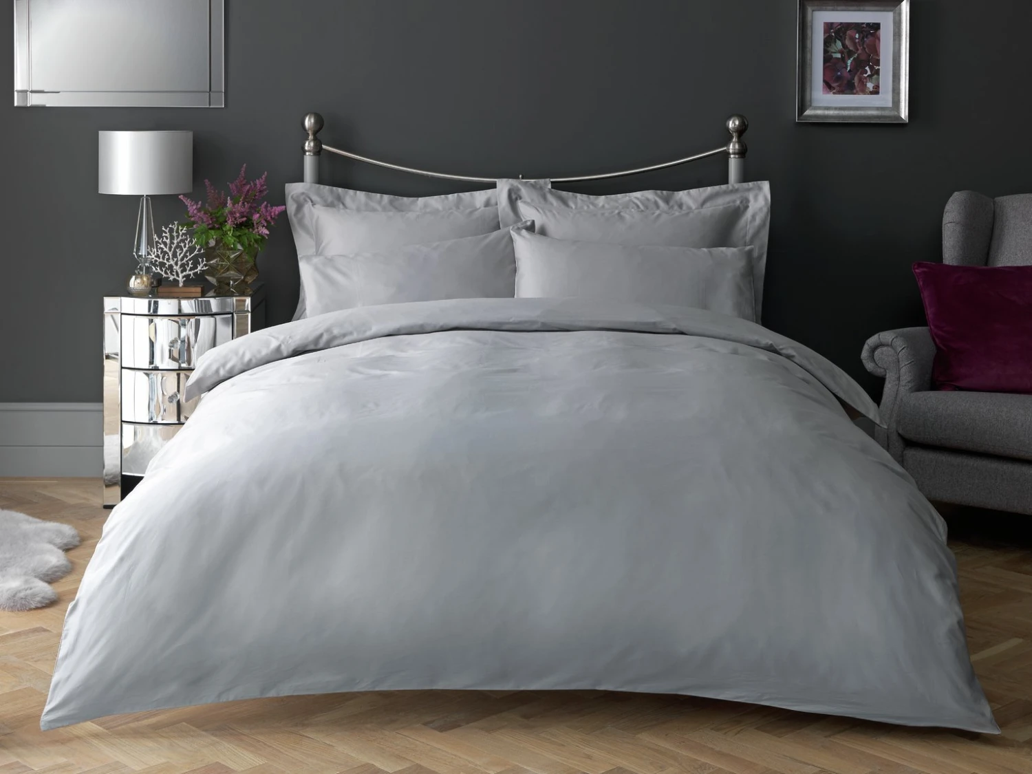 Habitat Egyptian Cotton 400TC Grey Bedding Set - Single 7 Habitat Egyptian Cotton 400TC Grey Bedding Set - Single - Image 7