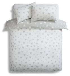 Habitat Hearts Grey & White Bedding Set - Single -Cooking and dining Shop 8291251 R Z002A