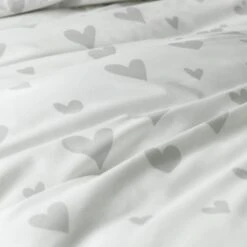 Habitat Hearts Grey & White Bedding Set - Single -Cooking and dining Shop 8291251 R Z007A