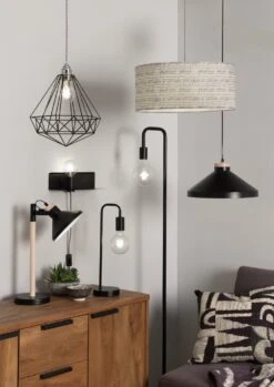 Habitat Rayner Industrial Floor Lamp - Black -Cooking and dining Shop 8438399 R Z002C