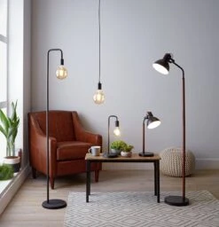 Habitat Rayner Industrial Floor Lamp - Black -Cooking and dining Shop 8438399 R Z013C