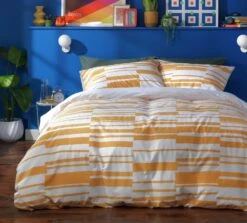 Habitat Stripe Mustard & White Bedding Set - Single -Cooking and dining Shop 8442323 R Z004A