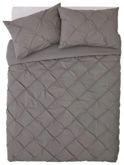 Habitat Hadley Pintuck Grey Bedding Set - Double -Cooking and dining Shop 8477611 R Z002A