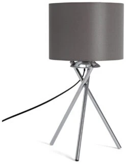 Habitat Tripod Table Lamp - Grey And Chrome -Cooking and dining Shop 8569282 R Z001C