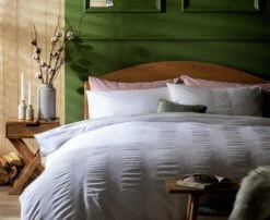 Habitat Cotton 300TC Waffle Striped White Bedding Set-Double -Cooking and dining Shop 8612483 R Z004A