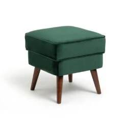 Habitat Callie Velvet Footstool - Forest Green -Cooking and dining Shop 8771441 R Z002A