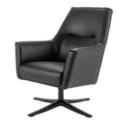 Habitat Rhett Faux Leather Swivel Chair - Black 8 Habitat Rhett Faux Leather Swivel Chair - Black -Cooking and dining Shop 8774651 R Z002A