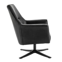 Habitat Rhett Faux Leather Swivel Chair - Black 10 Habitat Rhett Faux Leather Swivel Chair - Black -Cooking and dining Shop 8774651 R Z004A