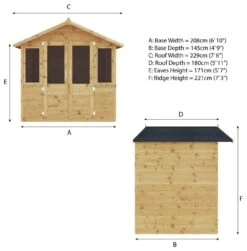 Mercia Wooden Traditional Summerhouse - 7 X 5ft -Cooking and dining Shop 8802970 R Z007A