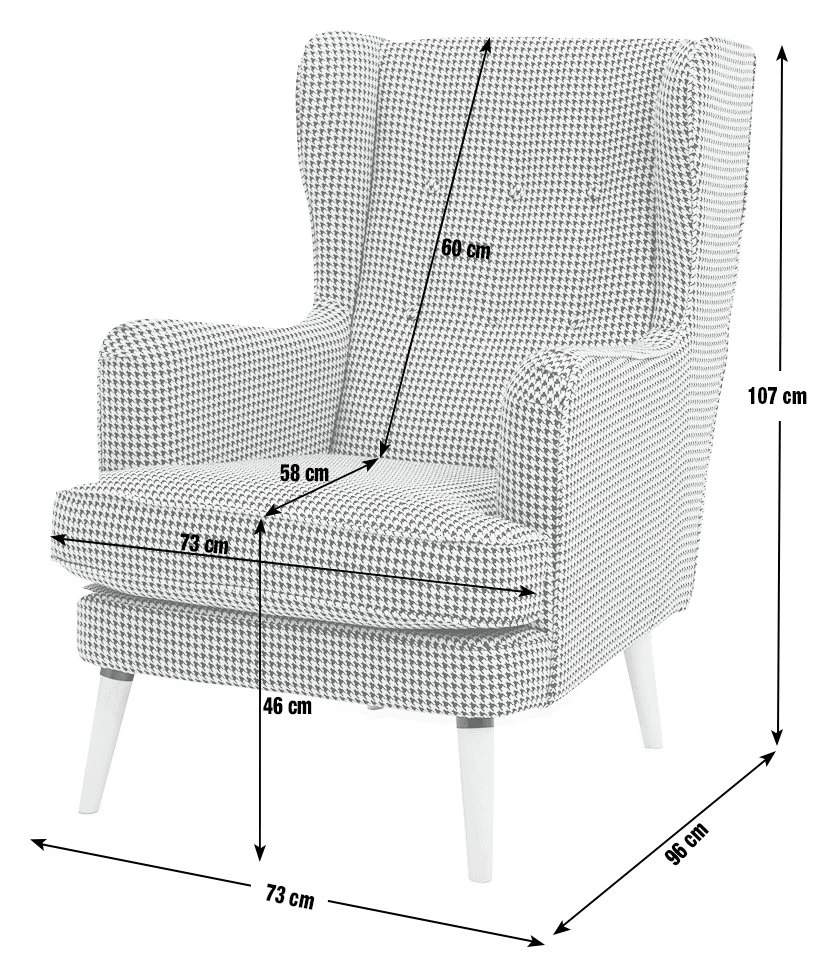 Habitat Callie Fabric Wingback Chair - Blush Pink 3 Habitat Callie Fabric Wingback Chair - Blush Pink - Image 3