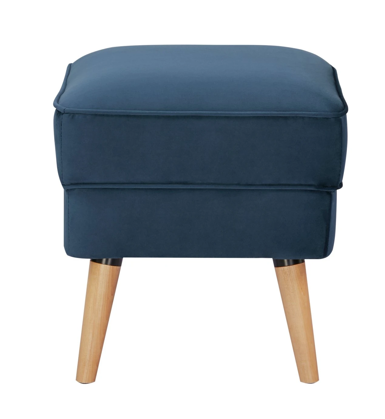 Habitat Callie Velvet Footstool - Petrol Blue 1 Habitat Callie Velvet Footstool - Petrol Blue