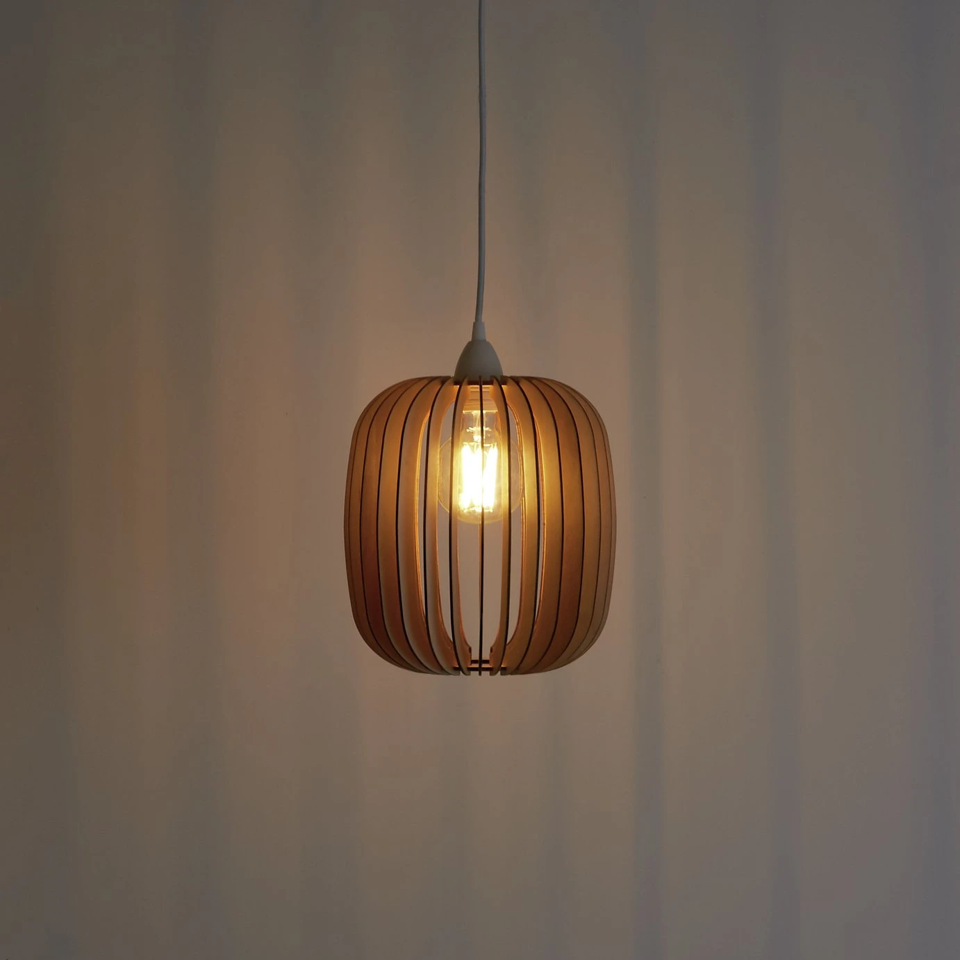 Habitat Achille Wooden Pendant Light - Natural 3 Habitat Achille Wooden Pendant Light - Natural - Image 3