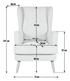Habitat Callie Fabric Wingback Chair- Light Grey -Cooking and dining Shop 8884950 R Z020A