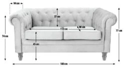 Habitat Chesterfield Velvet 2 Seater Sofa - Green -Cooking and dining Shop 8889924 R E001