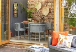 Habitat Nordic 4 Seater Rattan Patio Set - Grey -Cooking and dining Shop 8925620 R Z011C