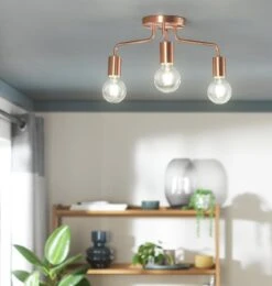 Habitat Rayner Steel LED Flush Ceiling Light - Rosegold 13 Habitat Rayner Steel LED Flush Ceiling Light - Rosegold -Cooking and dining Shop 8927226 R Z002C