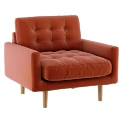 Habitat Fenner Velvet Fabric Armchair - Orange 14 Habitat Fenner Velvet Fabric Armchair - Orange -Cooking and dining Shop 8962982 R Z002A