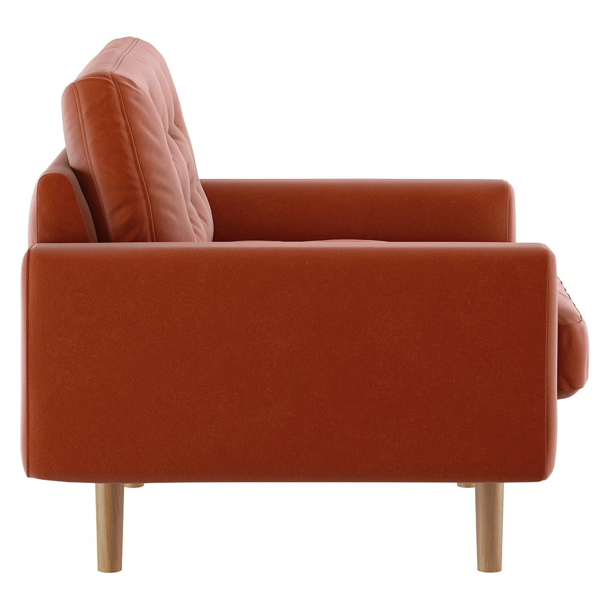 Habitat Fenner Velvet Fabric Armchair - Orange 7 Habitat Fenner Velvet Fabric Armchair - Orange - Image 7