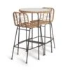 Habitat 2 Seater Bamboo Garden Bar Bistro Set