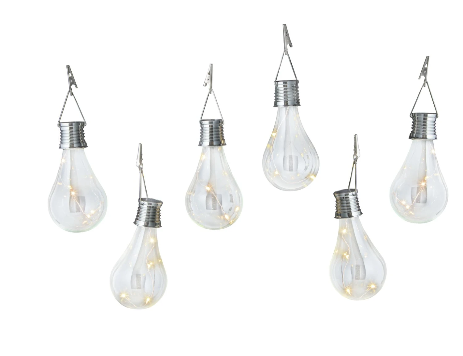 Garden By Sainsbury's Set Of 6 Solar Lightbulb Lanterns 2 Garden By Sainsbury's Set Of 6 Solar Lightbulb Lanterns - Image 2