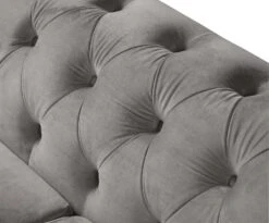 Habitat Chesterfield Velvet 3 Seater Sofa - Light Grey -Cooking and dining Shop 9112913 R Z005A