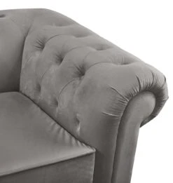 Habitat Chesterfield Velvet 3 Seater Sofa - Light Grey -Cooking and dining Shop 9112913 R Z006A