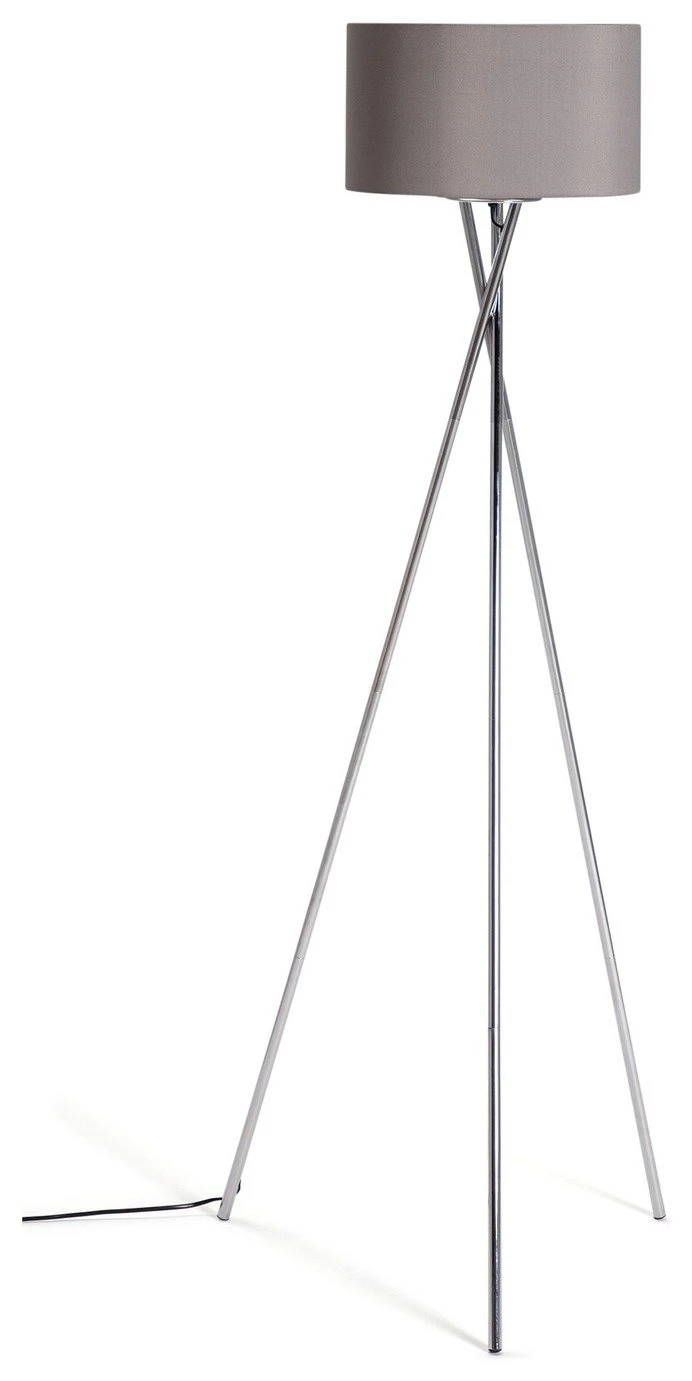 Habitat Tripod Floor Lamp - Grey And Chrome 2 Habitat Tripod Floor Lamp - Grey And Chrome - Image 2
