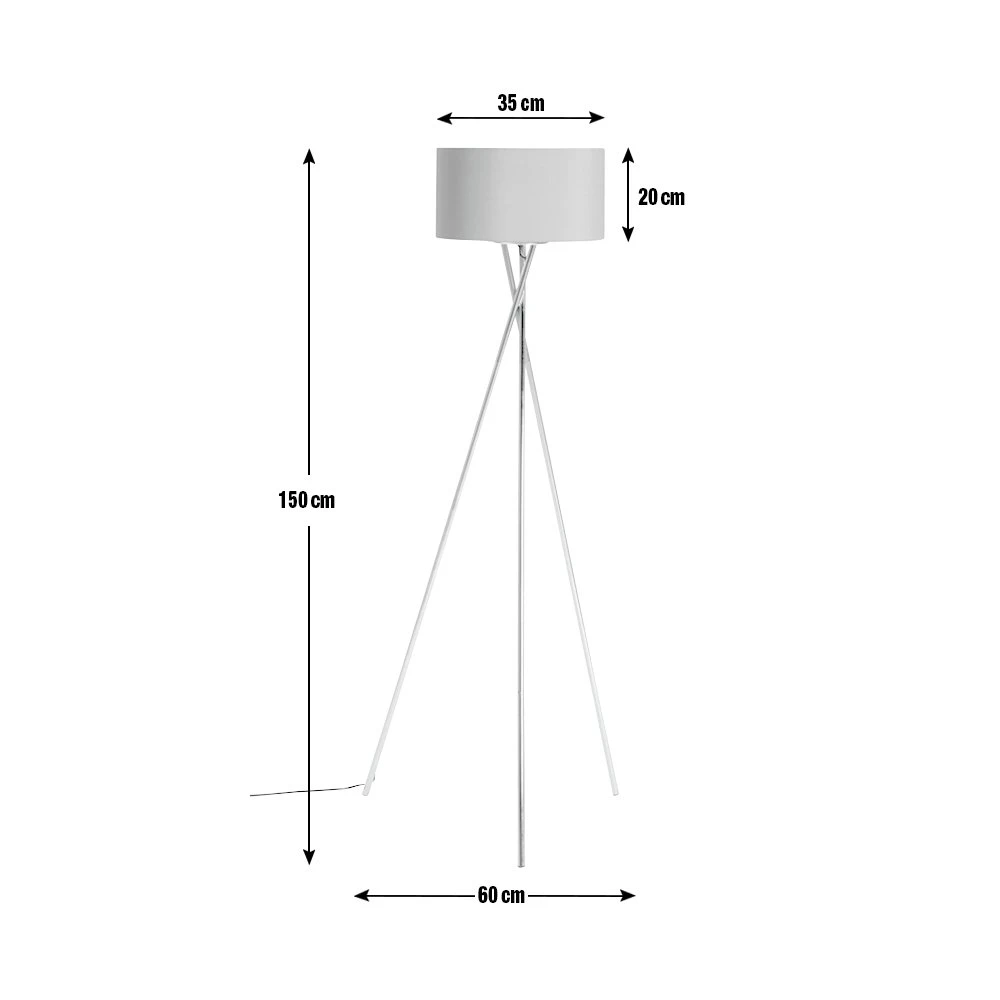 Habitat Tripod Floor Lamp - Grey And Chrome 9 Habitat Tripod Floor Lamp - Grey And Chrome - Image 9