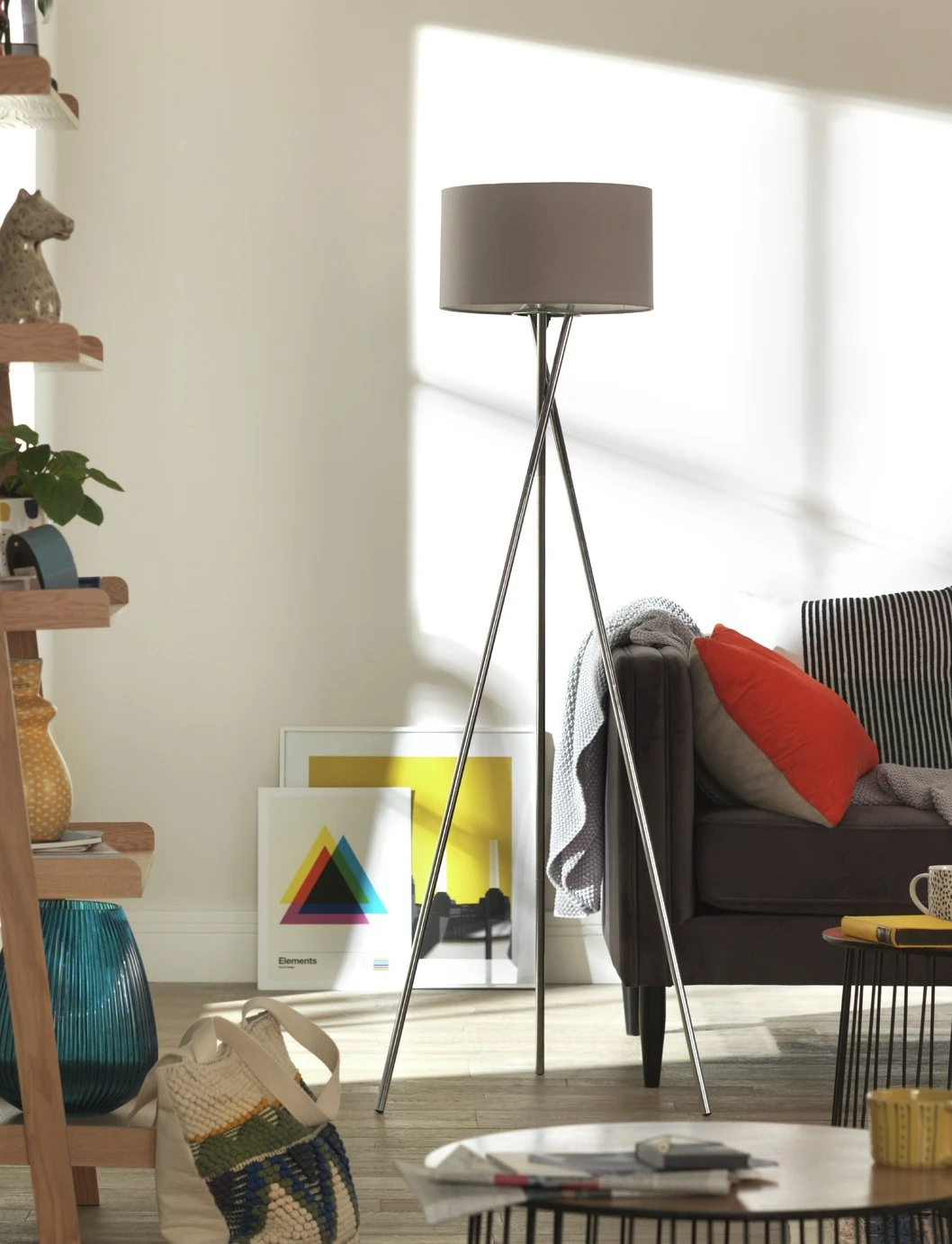 Habitat Tripod Floor Lamp - Grey And Chrome 8 Habitat Tripod Floor Lamp - Grey And Chrome - Image 8