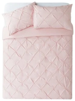 Habitat Hadley Pintuck Blush Pink Bedding Set - Double -Cooking and dining Shop 9161397 R Z002A