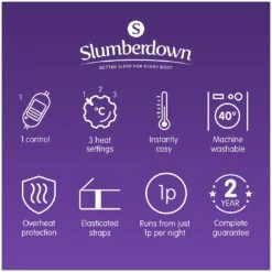 Slumberdown Essentials Electric Underblanket - Small Double -Cooking and dining Shop 9169131 R Z009A