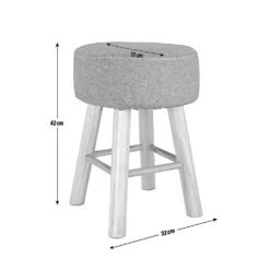 Habitat Sophie Small Fabric Stool - Light Grey -Cooking and dining Shop 9180873 R Z020A