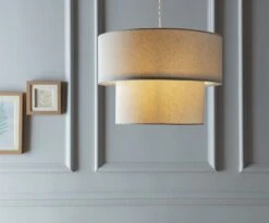 Habitat 2 Tier Linen Mix Shade - Grey -Cooking and dining Shop 9197691 R Z002C