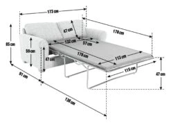 Habitat Lisbon Small Double Fabric Sofa Bed - Charcoal -Cooking and dining Shop 9198786 R E001