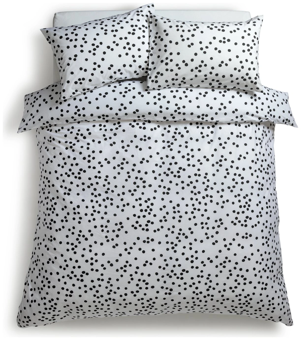 Habitat Cotton Dot Penny White & Black Bedding Set - Single 3 Habitat Cotton Dot Penny White & Black Bedding Set - Single - Image 3