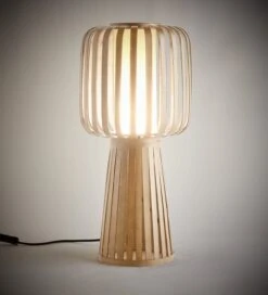 Habitat Achille Bamboo Table Lamp - Natural & White -Cooking and dining Shop 9202256 R Z003C