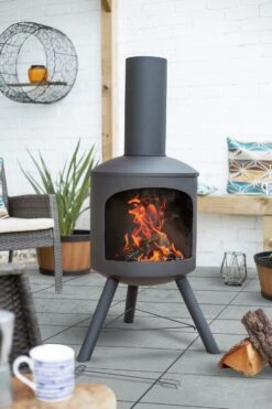 La Hacienda Contemporary Steel Chiminea -Cooking and dining Shop 9207811 R Z004A