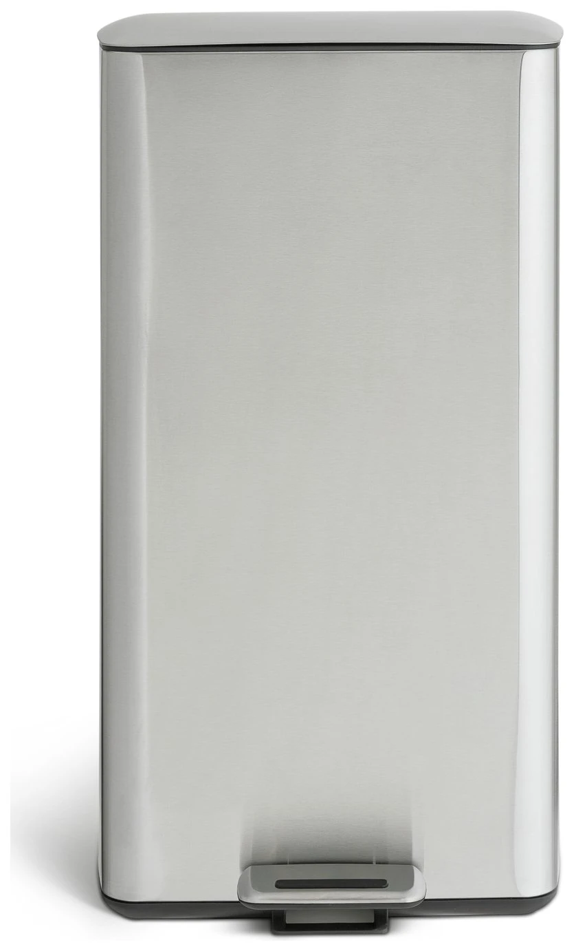 Habitat 30 Litre Modern Rectangular Bin - Silver 1 Habitat 30 Litre Modern Rectangular Bin - Silver