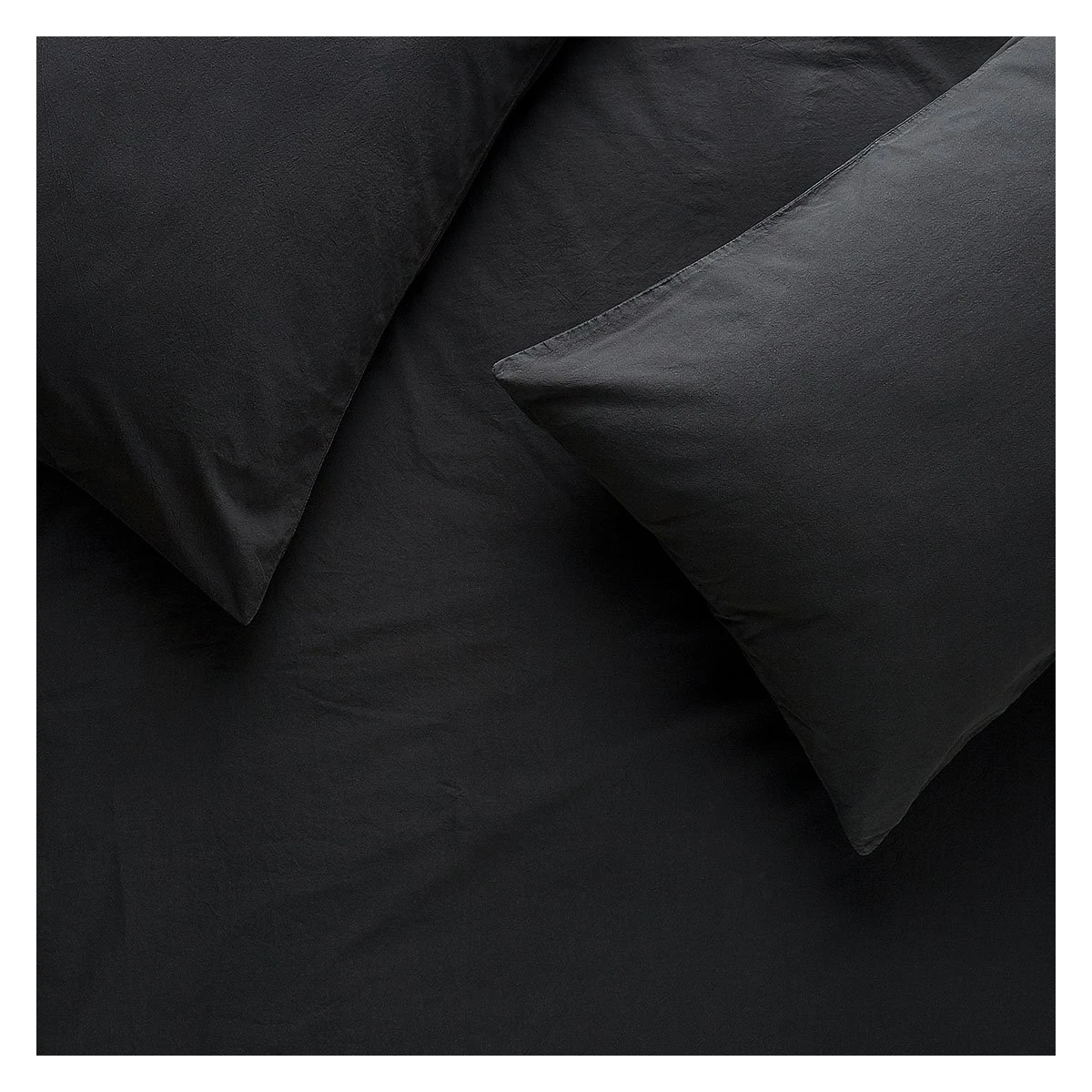 Habitat Washed Plain Charcoal Fitted Sheet - Double 3 Habitat Washed Plain Charcoal Fitted Sheet - Double - Image 3