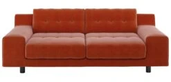 Habitat Hendricks Velvet 3 Seater Sofa - Orange