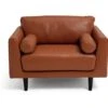 Habitat Jackson Leather Cuddle Chair - Tan